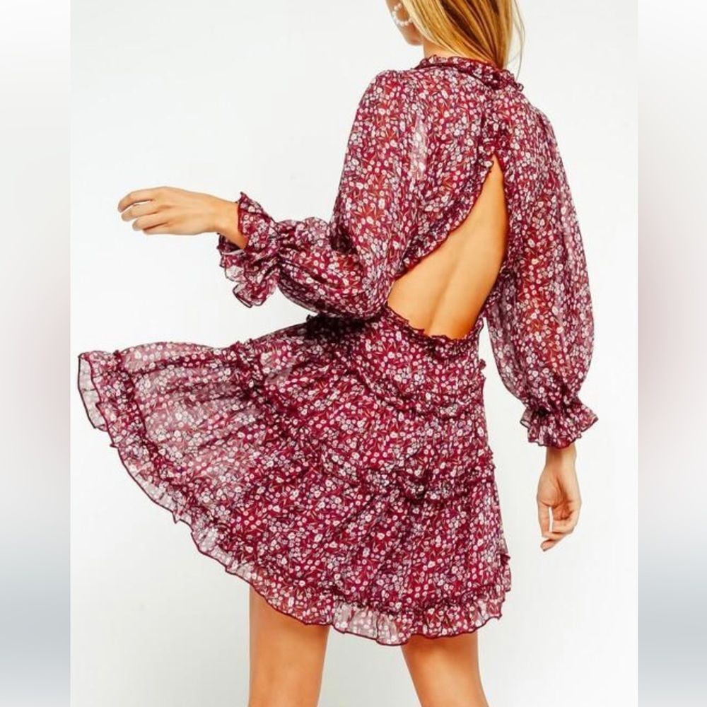 NWOT RARE Olivaceous Open Back Long-Sleeve Mini Dress Size S - Picture 11 of 13